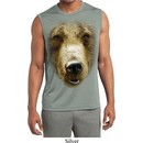 Mens Big Grizzly Bear Face Sleeveless Moisture Wicking Tee T-Shirt