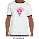 Mens Breast Cancer Awareness Shirt Think Pink Ringer Tee T-Shirt