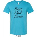 Mens Dad Shirt Best Dad Ever Black Print Tri Blend V-neck Tee T-Shirt