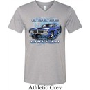 Mens Dodge Shirt Blue Dodge Charger Tri Blend V-neck Tee T-Shirt