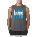 Mens Fitness Shirt I Train For Beer Sleeveless Tee T-Shirt