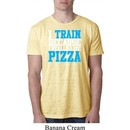 Mens Fitness Shirt I Train For Pizza Burnout Tee T-Shirt