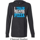Mens Fitness Shirt I Train For Pizza Lightweight Hoodie Tee
