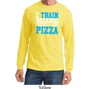 Mens Fitness Shirt I Train For Pizza Long Sleeve Tee