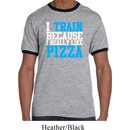 Mens Fitness Shirt I Train For Pizza Ringer Tee T-Shirt