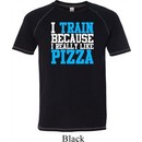 Mens Fitness Shirt I Train For Pizza Tri Blend Tee T-Shirt