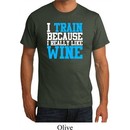 Mens Fitness Shirt I Train For Wine Organic Tee T-Shirt