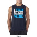 Mens Fitness Shirt I Train For Wine Sleeveless Tee T-Shirt
