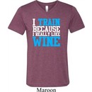 Mens Fitness Shirt I Train For Wine Tri Blend V-neck Tee T-Shirt