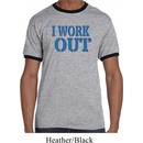 Mens Fitness Shirt I Work Out Ringer Tee T-Shirt