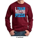 Mens Fitness Sweatshirt I Train For Pizza Sweat Shirt