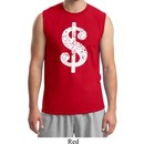 Mens Funny Shirt Distressed Dollar Sign Muscle Tee T-Shirt