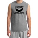 Mens Funny Shirt Great Beard Great Responsibility Muscle Tee T-Shirt