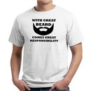 Mens Funny Shirt Great Beard Great Responsibility Organic Tee T-Shirt