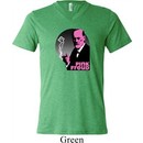 Mens Funny Shirt Pink Freud Tri Blend V-neck Tee T-Shirt
