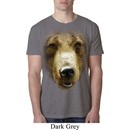 Mens Grizzly Bear Shirt Big Grizzly Bear Face Burnout T-Shirt