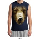 Mens Grizzly Bear Shirt Big Grizzly Bear Face Muscle Tee T-Shirt