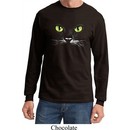 Mens Halloween Shirt Black Cat Long Sleeve Tee T-Shirt