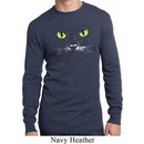 Mens Halloween Shirt Black Cat Long Sleeve Thermal Tee T-Shirt