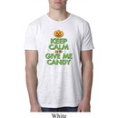 Mens Halloween Shirt Keep Calm and Give Me Candy Burnout Tee T-Shirt