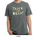 Mens Halloween Shirt Trick Or Beer Pigment Dyed Tee T-Shirt