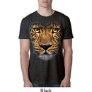 Mens Leopard Shirt Big Leopard Face Burnout T-Shirt