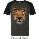 Mens Leopard Shirt Big Leopard Face Tri Blend T-Shirt