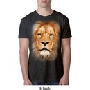 Mens Lion Shirt Big Lion Face Burnout T-Shirt
