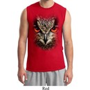 Mens Owl Shirt Big Owl Face Muscle Tee T-Shirt