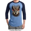 Mens Owl Shirt Big Owl Face Raglan Tee T-Shirt