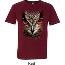 Mens Owl Shirt Big Owl Face Tri Blend T-Shirt