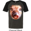 Mens Pig Shirt Big Pig Face Tri Blend T-Shirt