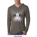 Mens Shirt Big Cat Face Lightweight Hoodie Tee T-Shirt