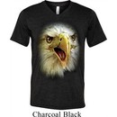 Mens Shirt Big Eagle Face Tri Blend V-neck Tee T-Shirt
