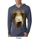 Mens Shirt Big Grizzly Bear Face Lightweight Hoodie Tee T-Shirt