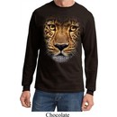Mens Shirt Big Leopard Face Long Sleeve Tee T-Shirt