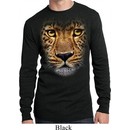 Mens Shirt Big Leopard Face Long Sleeve Thermal Tee T-Shirt