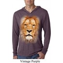Mens Shirt Big Lion Face Lightweight Hoodie Tee T-Shirt