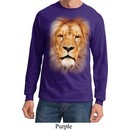 Mens Shirt Big Lion Face Long Sleeve Tee T-Shirt