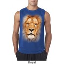 Mens Shirt Big Lion Face Sleeveless Tee T-Shirt