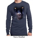 Mens Shirt Big Panther Face Long Sleeve Thermal Tee T-Shirt