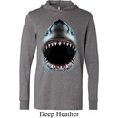 Mens Shirt Big Shark Face Lightweight Hoodie Tee
