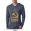Mens Shirt CCCP Distressed Lightweight Hoodie Tee T-Shirt
