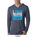 Mens Shirt I Train For Beer Lightweight Hoodie Tee T-Shirt
