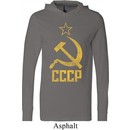 Mens Soviet Shirt CCCP Distressed Lightweight Hoodie Tee
