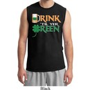 Mens St Patrick's Day Shirt Drink Til Yer Green Muscle Tee T-Shirt
