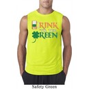 Mens St Patrick's Day Shirt Drink Til Yer Green Sleeveless Tee T-Shirt