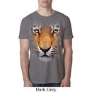 Mens Tiger Shirt Big Tiger Face Burnout T-Shirt