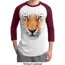 Mens Tiger Shirt Big Tiger Face Raglan Tee T-Shirt