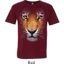Mens Tiger Shirt Big Tiger Face Tri Blend T-Shirt